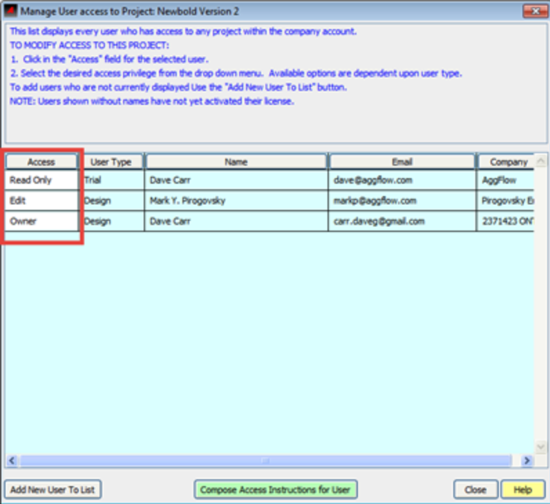 Projects, Revisions, and Users - AggFlow Docs
